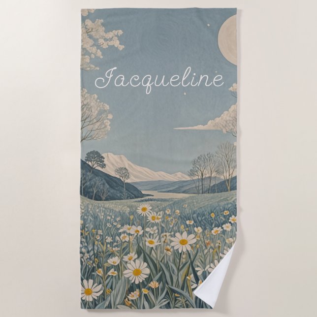 Toalha De Praia Lunar Meadow Personalizado (Frente)
