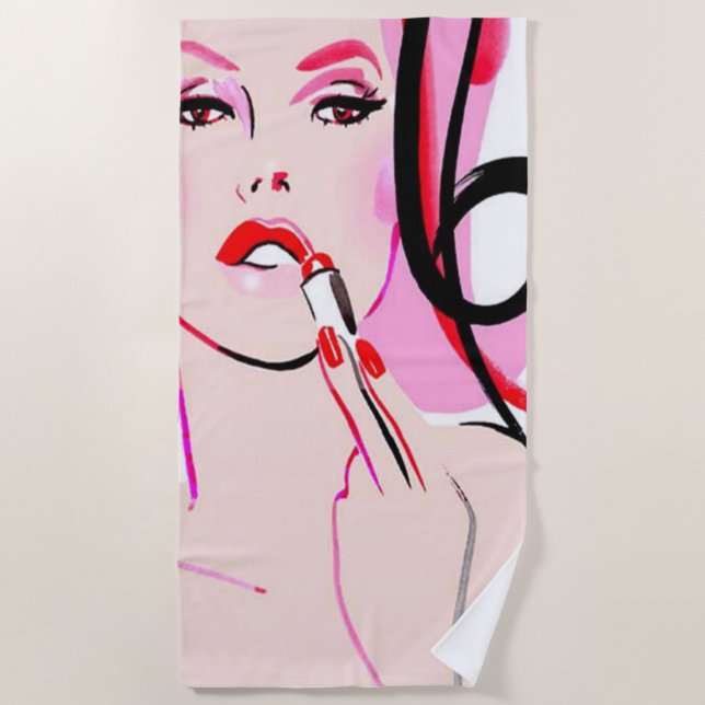 Toalha De Praia Luscious Lábios Beach Towel (Frente)