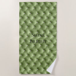 Toalha De Praia Luxury Glam Sage Green Faux Velvet