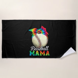 Toalha De Praia Mãe de Baseball Aniversário