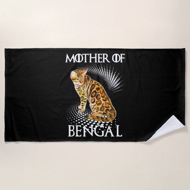 Toalha De Praia Mãe De Camisa De Gato De Bengala (Frente)