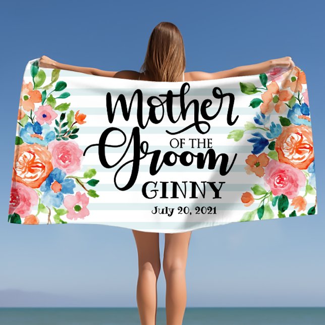 Toalha De Praia Mãe do Noivo Personalizada  (Mother of the Groom Personalized Beach Towel)