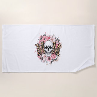 Toalha De Praia Mãe Skull Mama Leopard Skull