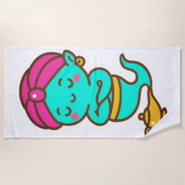 Toalha De Praia Magical Kawaii Djinn - Neon Spirit