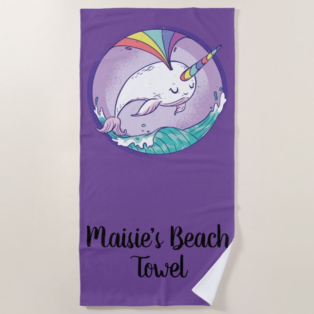 Toalha De Praia Magical Narwhal (Frente)