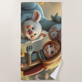 Toalha De Praia „Magische Freunde im Blütenland“