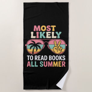 Toalha De Praia Mais Propenso a Ler Livros Todo o Verão Presente p
