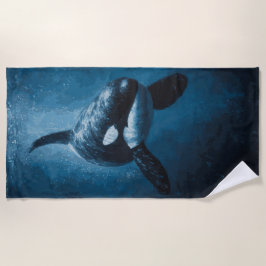Toalha De Praia Majestic Orca Underwater Ocean Illustration
