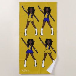 Toalha de Praia Majorette/Dançarina (Azul Dourado)