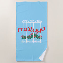 Toalha De Praia Málaga, janela com flores