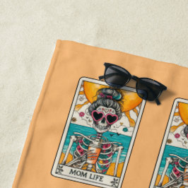 Toalha De Praia Mamãe Life Skeleton Tarot Card Beach Towel