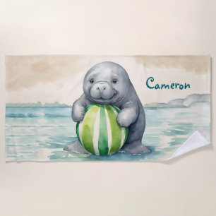 Toalha De Praia Manateado de Cute Personalizado