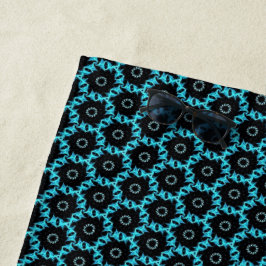 Toalha De Praia Mandala Azul Elétrica