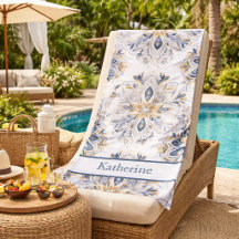 Mandala Azul Marinho Dourado Elegante Personalizad