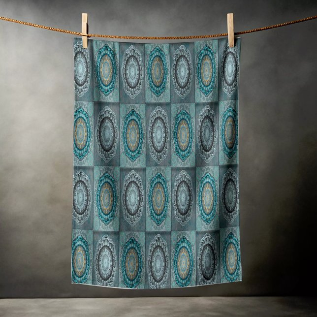 Toalha De Praia Mandala dos olhos psicodélicos guiados persa (Criador carregado)