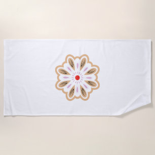 Toalha De Praia Mandala Flower Art Impressão   Boho Decor