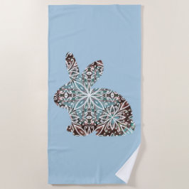 Toalha De Praia Mandala Rabbit Chocolate e Blues Beach Towel