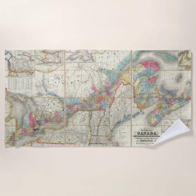 Toalha De Praia Mapa das províncias de Canadá (Frente)