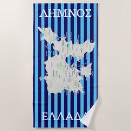 Toalha De Praia Mapa de limões em grego