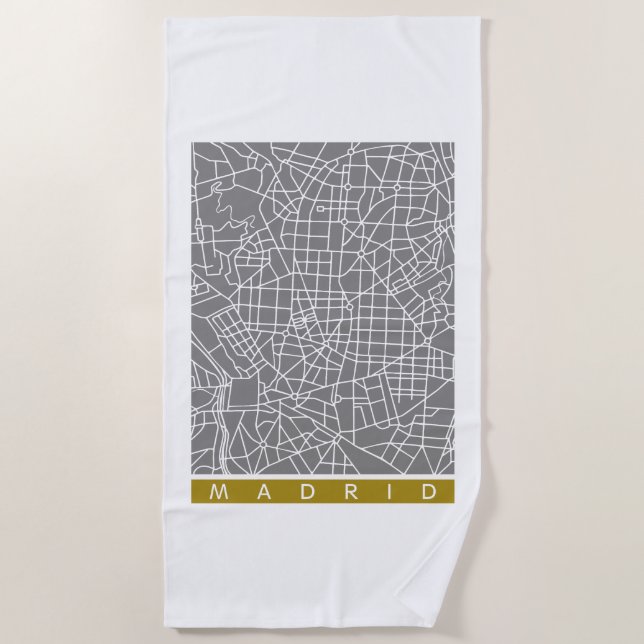 Toalha De Praia Mapa de Madrid (Frente)