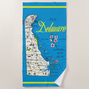 Toalha De Praia Mapa do Delaware