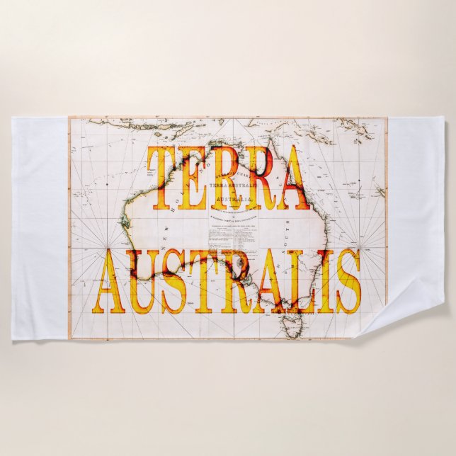 Toalha De Praia Mapa Terra Australis 1814 (Frente)
