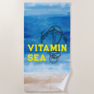 Toalha De Praia "Mar de Vitamina - Perfeito para o Verão de 2025"
