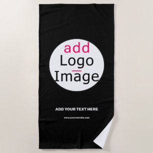 Toalha De Praia Marca comercial personalizável profissional preto