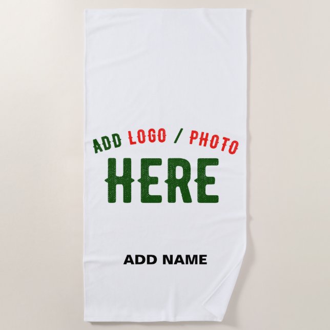 TOALHA DE PRAIA MARCA VERIFICADA BRANCA PERSONALIZÁVEL MODERNA (Frente)