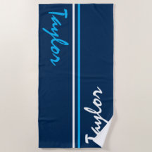 Marinho Azul, Azul e Branco - Nome Personalizado c
