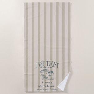 Toalha De Praia Marinho do Coquetel da Bachelorette Costeira