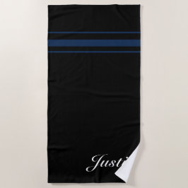 Toalha De Praia marinho elegante personalizado azul 