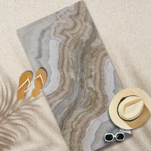 Toalha De Praia mármore de cinzas marrom granito minimalista escan