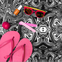 Mármore Líquido abstrato Preto e Branco