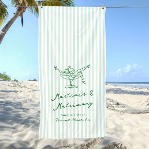 Toalha De Praia Martinis & Matrimony Green Bachelorette