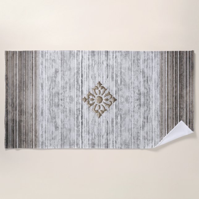 Toalha De Praia Matizes de Cinza e padrão de distribuição (Frente)