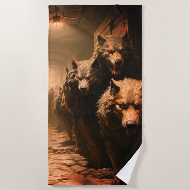 Toalha De Praia Mau Wolves (Frente)