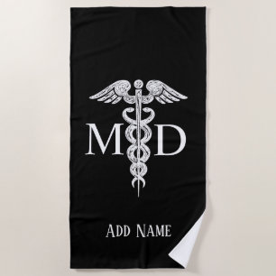 Toalha de praia médica do Caduceus da DM do douto