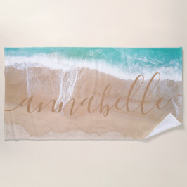Toalha De Praia meditação de areia tropical oceânica personalizada