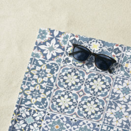 Toalha De Praia Mediterranean Tiles, Moroccan, Majolica, Azulejo
