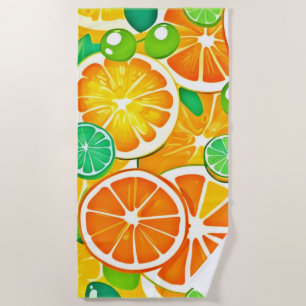 Toalha De Praia Medley Citrus Vibrant - Fatias Frescas E Juciosas