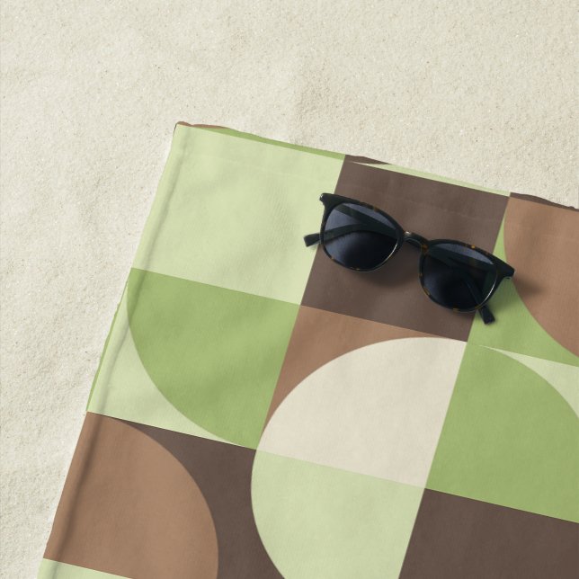 Toalha De Praia Meio século Bauhaus Modern Folha e Árvore MCM (In Situ)