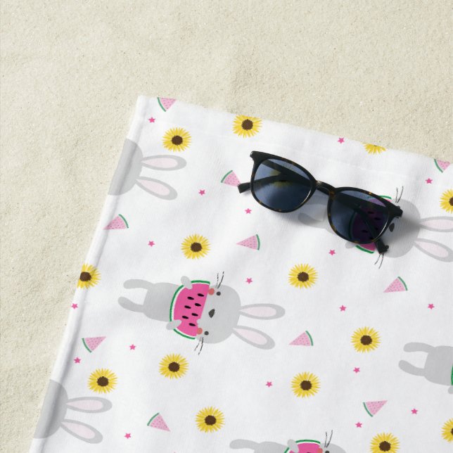 Toalha De Praia Melancia de Comida Bunny (In Situ)