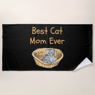 Toalha De Praia Melhor Cat Mãe Alguma Vez Mulher Gata Amante Mães