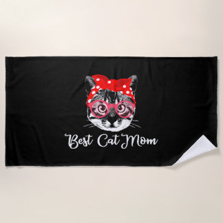 Toalha De Praia Melhor Gato Mãe Gata Mulheres Gato Mãe Motif
