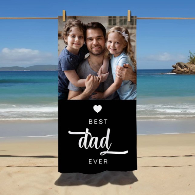 Toalha De Praia Melhor Pai de Fotografia Moderna (Modern Photo Best Dad Ever Beach Towel)