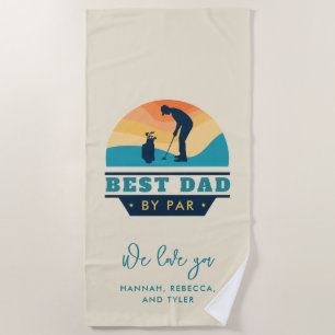 Toalha De Praia Melhor Pai De Par Retro-Aposentado Golf Lover Pess