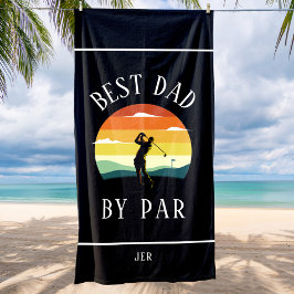 Toalha De Praia Melhor Pai Pelo Golfista Silhueta Preto Branco