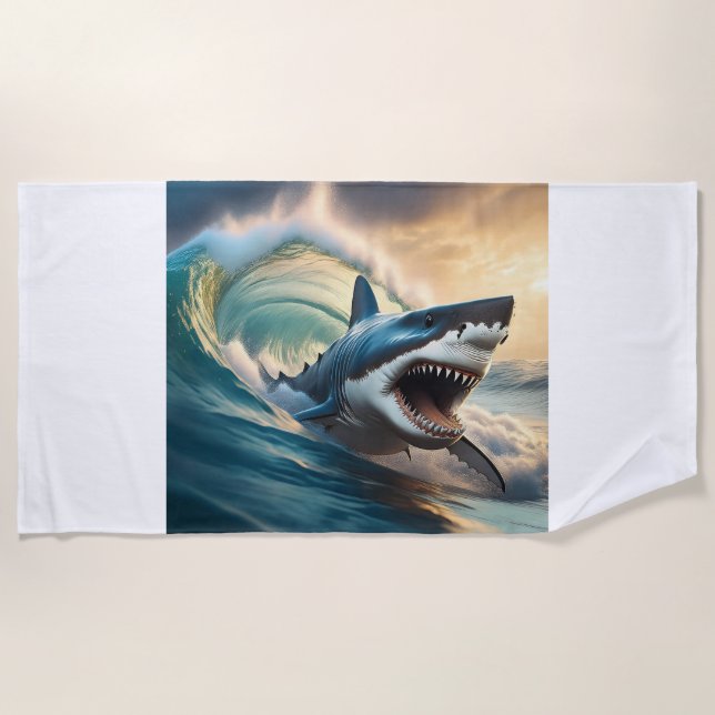 Toalha De Praia Menacing Shark Beach Towel (Frente)