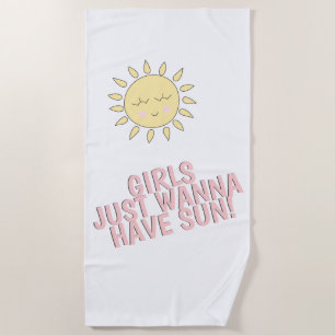 Toalha De Praia Meninas só querem ter sol! Cota de Verão